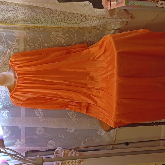 Vintage 70s orange caftan kaftan - Picture 2 of 5